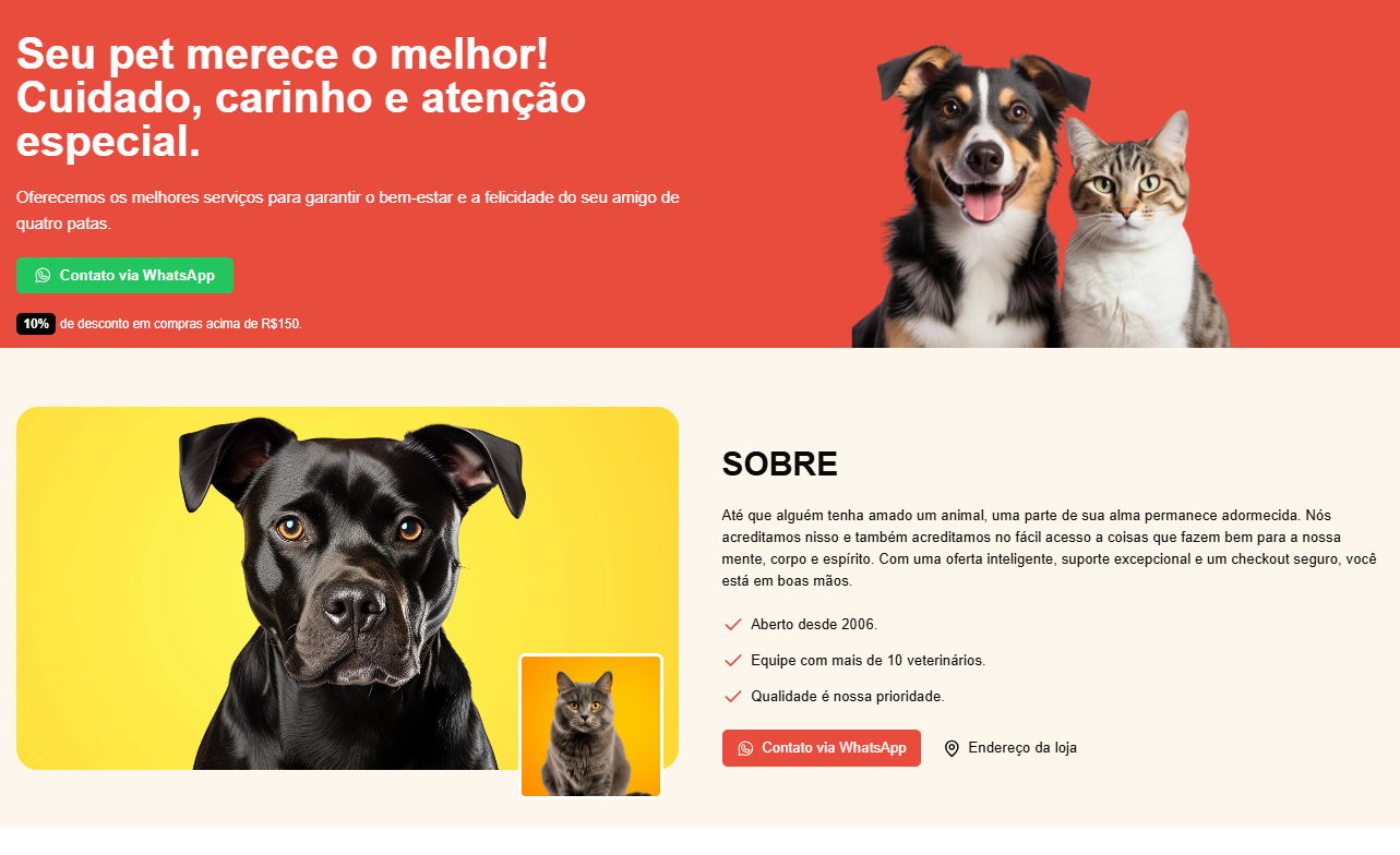 Landing Page PetShop